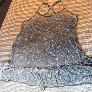 Rip Curl Distressed Starry Blue Beach Coverup